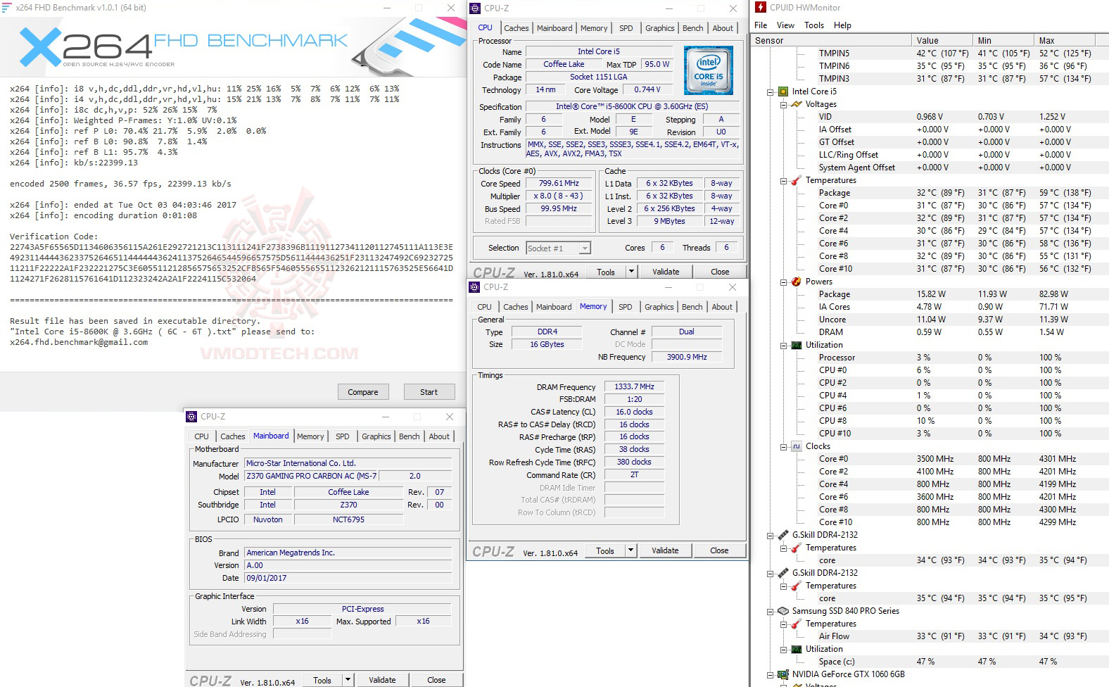 x264 1 INTEL CORE I5 8600K PROCESSOR REVIEW