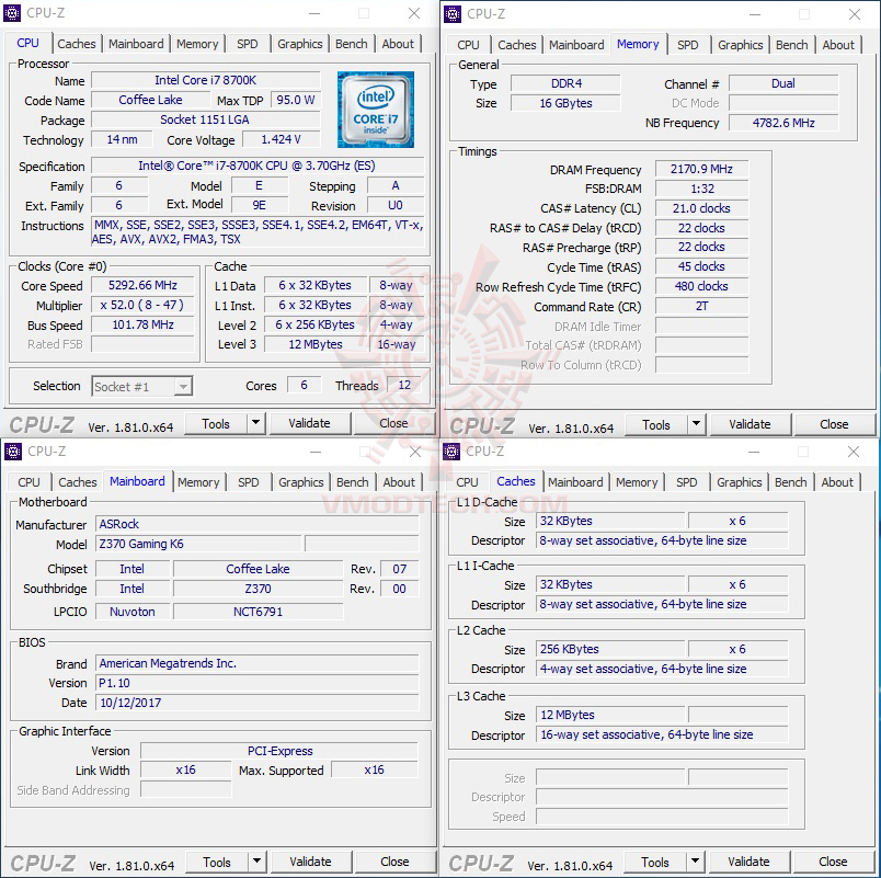 cpuid oc1 ASRock Fatal1ty Z370 Gaming K6 Review