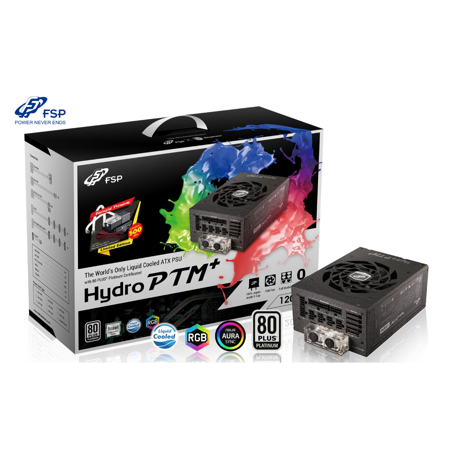 hydro ptm  1200w 01 Hydro PTM พาวเวอร์ซัพพลาย 1200 วัตต์ จาก FSP ที่มาพร้อมกับระบบระบายความร้อนด้วยน้ำจาก Bitspower