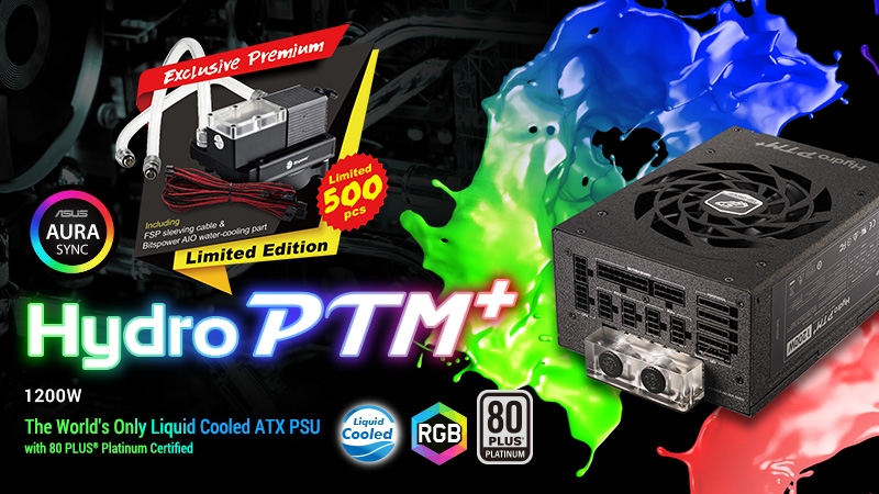 hydro ptm  1200w 06 Hydro PTM พาวเวอร์ซัพพลาย 1200 วัตต์ จาก FSP ที่มาพร้อมกับระบบระบายความร้อนด้วยน้ำจาก Bitspower