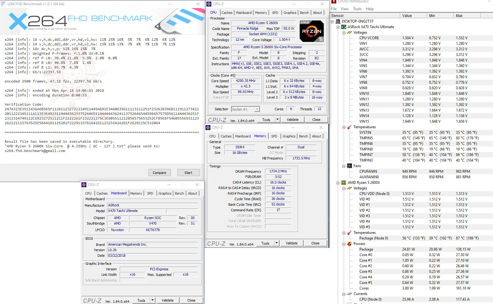 x264 oc1 AMD RYZEN 5 2600X PROCESSOR REVIEW