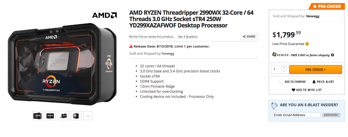 screen shot 2018 08 06 at 4 23 06 pm AMD ประกาศเปิดตัวซีพียูรุ่นใหม่ล่าสุด Ryzen Threadripper 2990WX, 2970WX, 2950X และ 2920X พร้อมกัน 4รุ่นพร้อมผลทดสอบที่เหนือกว่า Intel i9 7980XE  