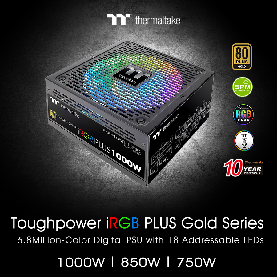 thermaltake new toughpower irgb plus gold series 2 Thermaltake เปิดตัวเพาวเวอร์ซัพพลาย Toughpower iRGB PLUS Gold Series TT Premium Edition รุ่นใหม่ล่าสุดในงาน CES2019 