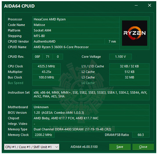 aida4 AMD RYZEN 5 3600X PROCESSOR REVIEW 