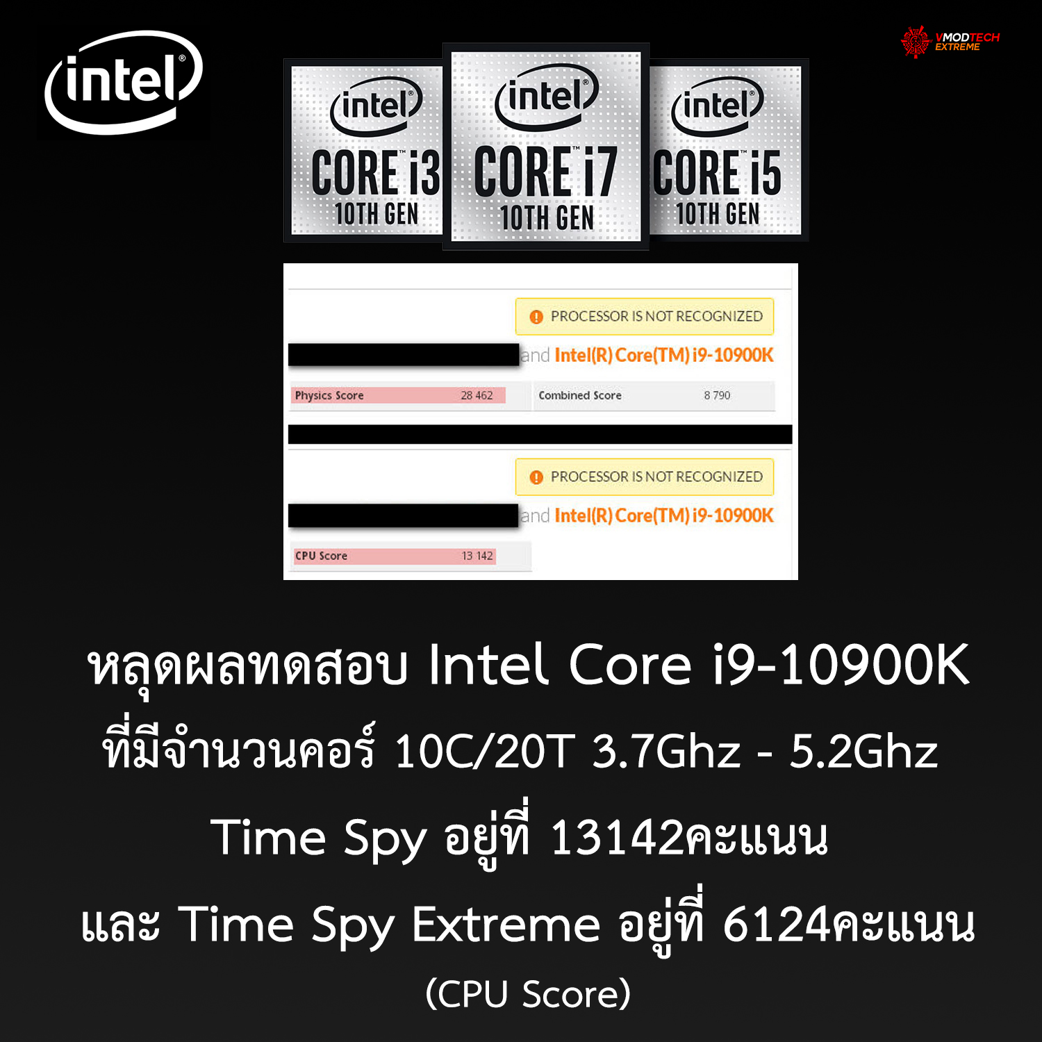 intel core i9 10900k benchmark หลุดผลทดสอบ Intel Core i9 10900K ในโปรแกรม 3DMark อย่างไม่เป็นทางการ 