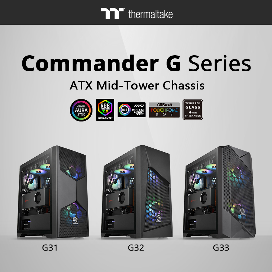 thermaltake commander g series mid tower chassis 1 Thermaltake เปิดตัวเคสรุ่นใหม่ล่าสุด Thermaltake Commander G Series Mid Tower Chassis ทั้งหมด 3รุ่น G31, G32, และ G33