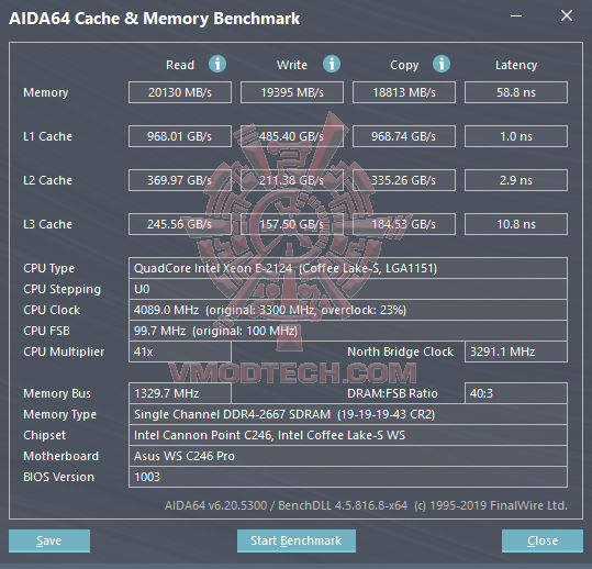 aida mem ASUS E500 G5 Intel Xeon E platform Workstation Review