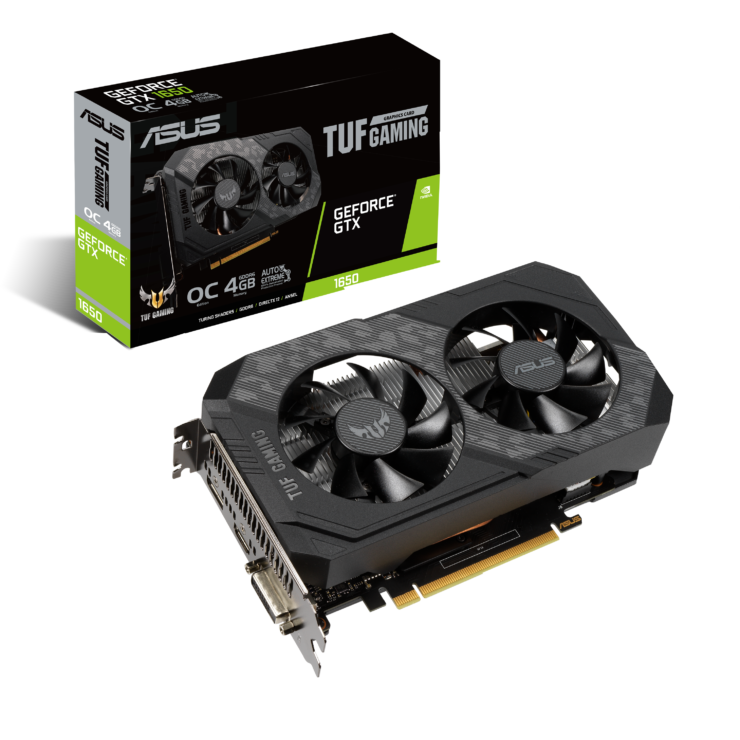 tuf gtx1650 o4gd6 gaming boxvga 740x740 เอซุสเปิดตัวการ์ดจอ ASUS GeForce GTX 1650 D6 ซีรี่ย์ที่มาพร้อมแรม GDDR6 ในรุ่น ROG Strix และ TUF Gaming รุ่นใหม่ล่าสุด