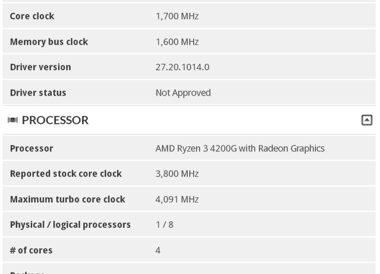 amd ryzen 3 4200g apu 1 740x533 หลุดผลทดสอบซีพียู AMD Ryzen 3 4200G และ Ryzen 5 PRO 4400G ในรหัส Renoir ตระกูล APU รุ่นใหม่ล่าสุดในโปรแกรม 3DMark 