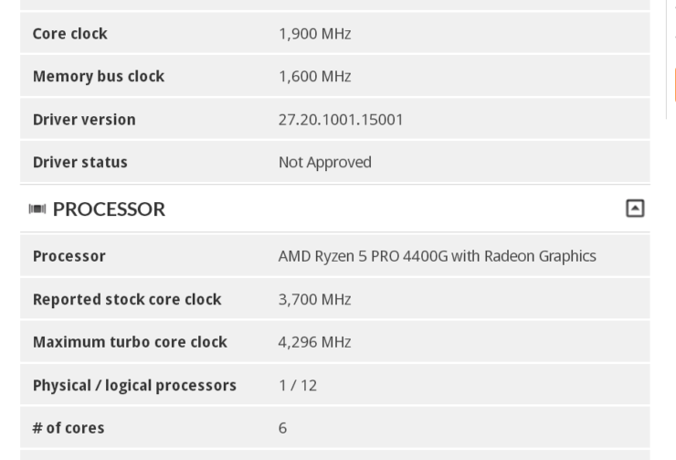 amd ryzen 5 4400g apu 1 740x503 หลุดผลทดสอบซีพียู AMD Ryzen 3 4200G และ Ryzen 5 PRO 4400G ในรหัส Renoir ตระกูล APU รุ่นใหม่ล่าสุดในโปรแกรม 3DMark 