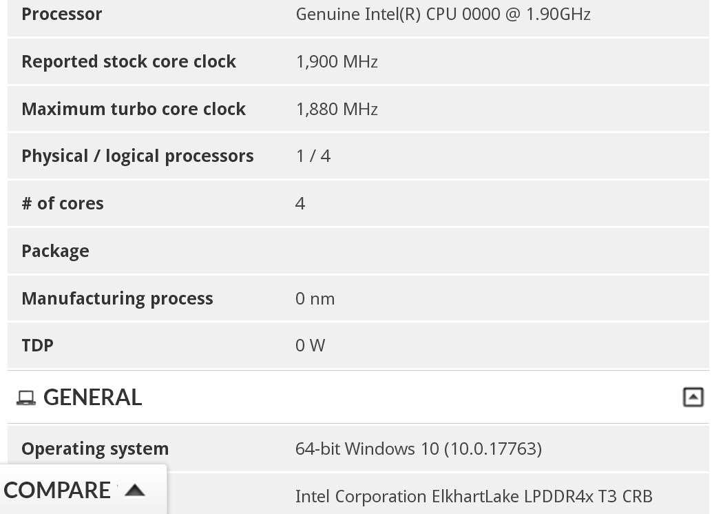 vgfrdjsb8lylnszy พบข้อมูลซีพียู Intel Elkhart Lake สถาปัตย์ Tremont ขนาด 10nm เป็นซีพียูเน้นประหยัดพลังงานรุ่นใหม่ล่าสุดที่ยังไม่เปิดตัวอย่างเป็นทางการ 