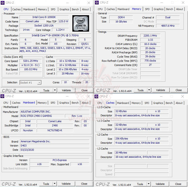 cpuid ASUS ROG STRIX Z490 I GAMING REVIEW