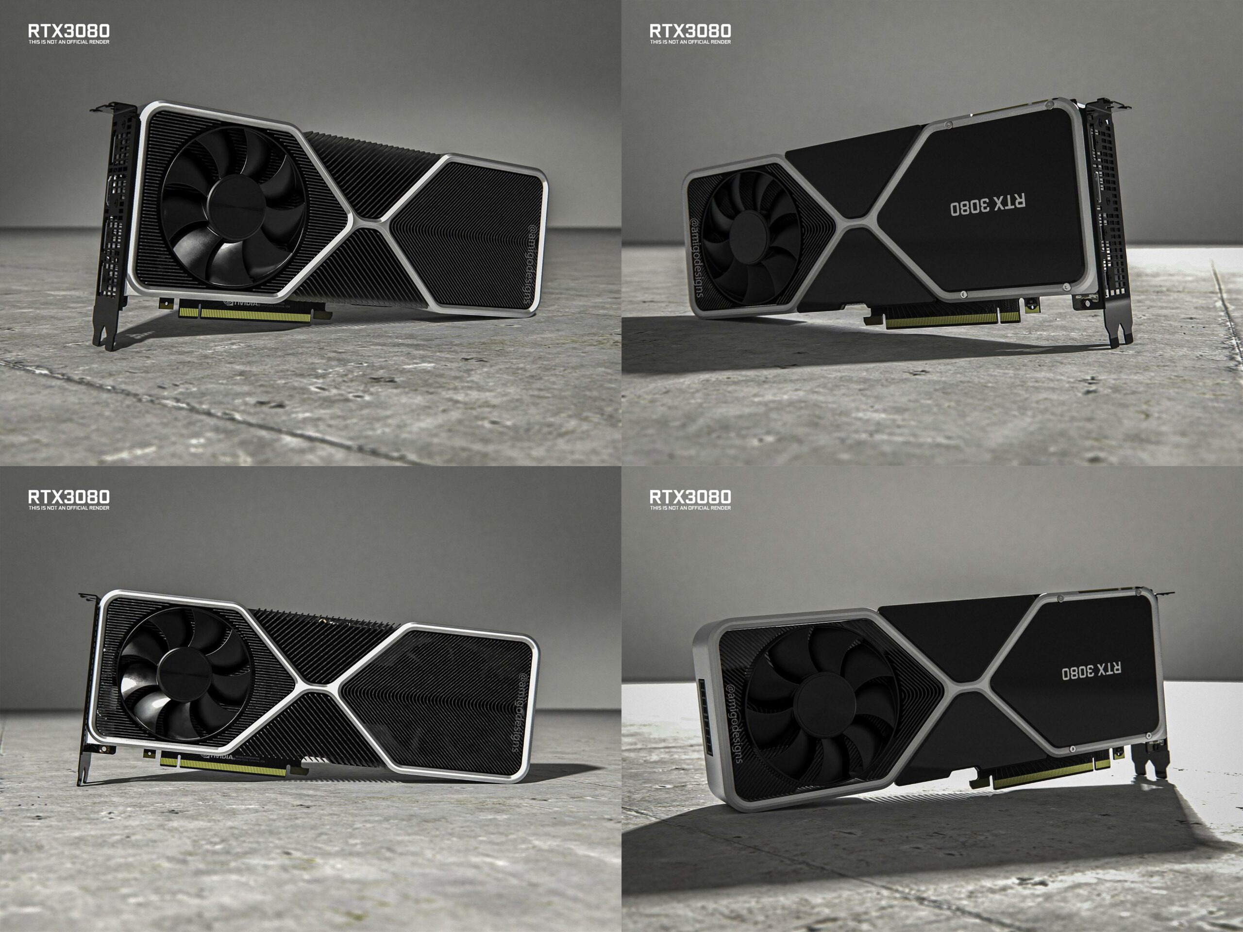 rtx 3080 collection of images scaled เผยภาพการ์ดจอ NVIDIA RTX 3080 แบบละเอียดออกแบบ 3D อย่างไม่เป็นทางการ 