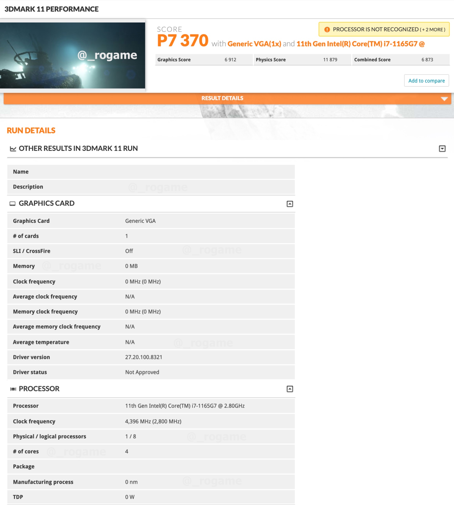 intel core i7 1165g7 tiger lake 10nm cpu 28w cpu 3dmark performance leak หลุดผลทดสอบ Intel Core i7 1165G7 ในรหัสรุ่น Tiger Lake ขนาดสถาปัตย์ 10nm ในโปรแกรม 3DMark อย่างไม่เป็นทางการ