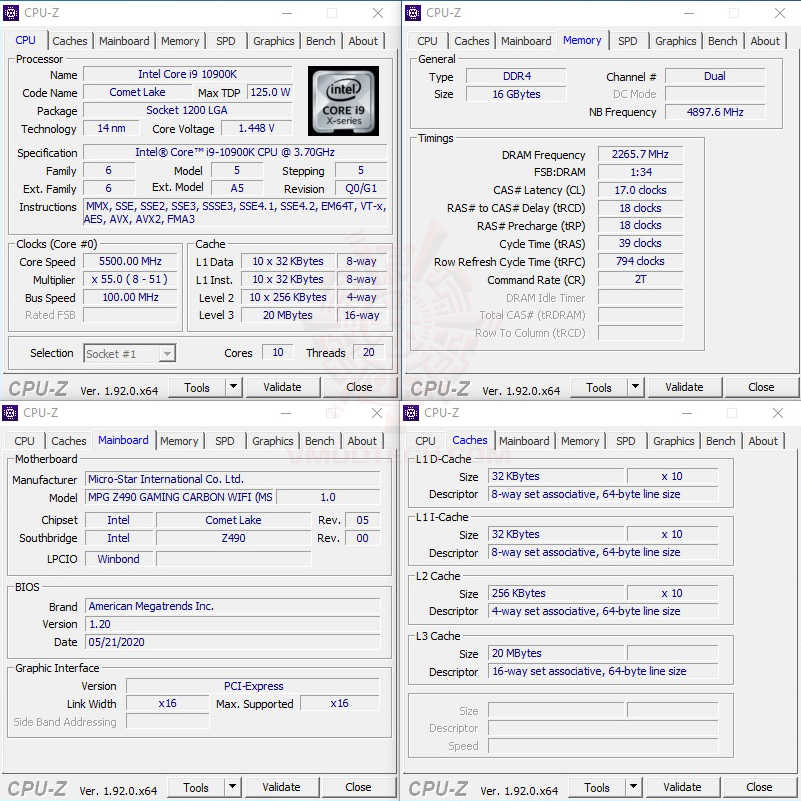 cuid MSI MPG Z490 GAMING CARBON WIFI REVIEW