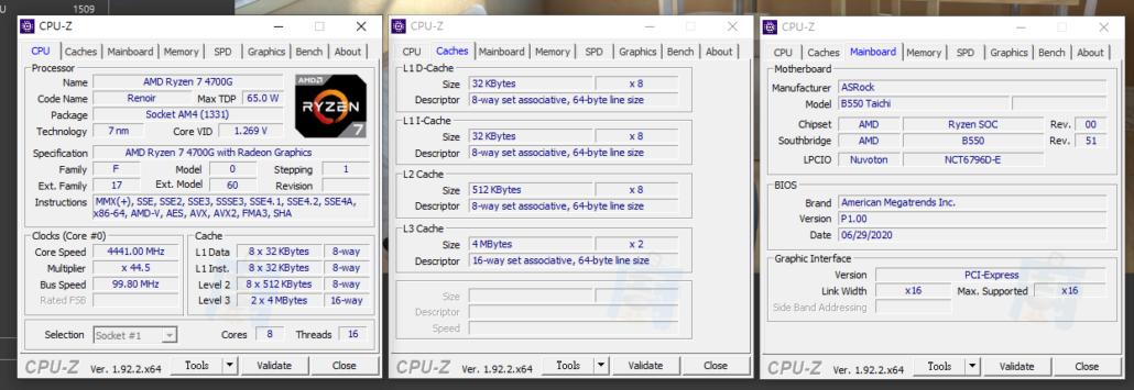 amd ryzen 7 4700g renoir apu cpuz 3 1030x355 หลุด!! ผลทดสอบซีพียู AMD Ryzen 7 4700G ในรหัส Renoir สถาปัตย์ ZEN2 ขนาด 7nm เป็นซีพียู APU รุ่นใหม่ล่าสุด 8C/16T บริโภคไฟ 65W TDP คาดพร้อมจะเปิดตัวในเร็วๆนี้