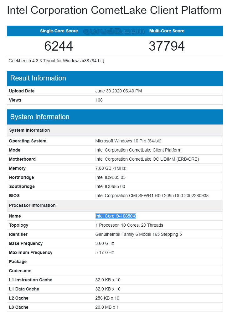 2020 07 28 21 49 52 อินเทลเปิดตัวซีพียู Intel Core i9 10850K รุ่นใหม่ล่าสุดราคา 453ดอลล่าสหรัฐฯ 