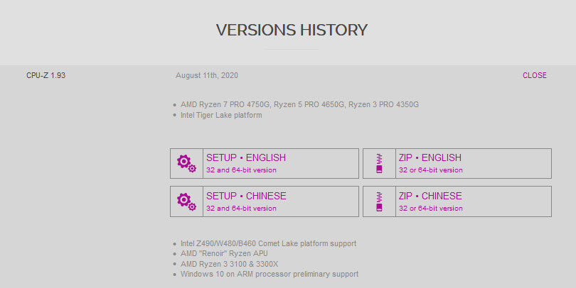 2020 08 14 9 24 37 CPU Z เวอร์ชั่นใหม่ v1.93 รองรับซีพียู AMD Ryzen 7 PRO 4000 Series และ Tiger Lake