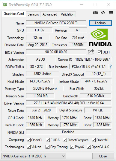 gpuz ASUS ROG MAXIMUS XII FORMULA REVIEW