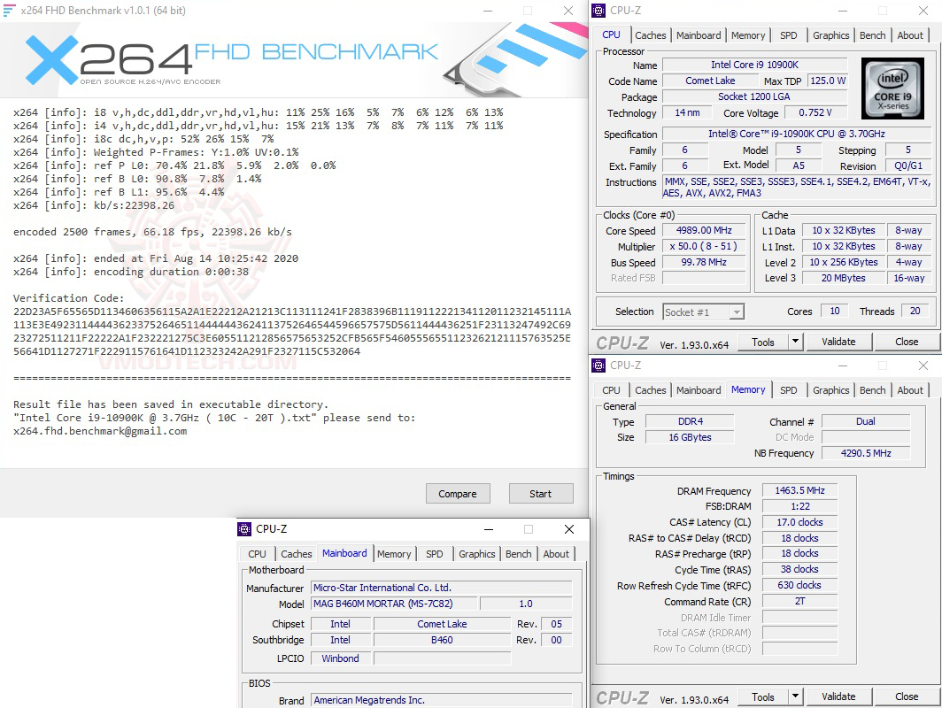 x264 1 MSI MAG B460M MORTAR REVIEW