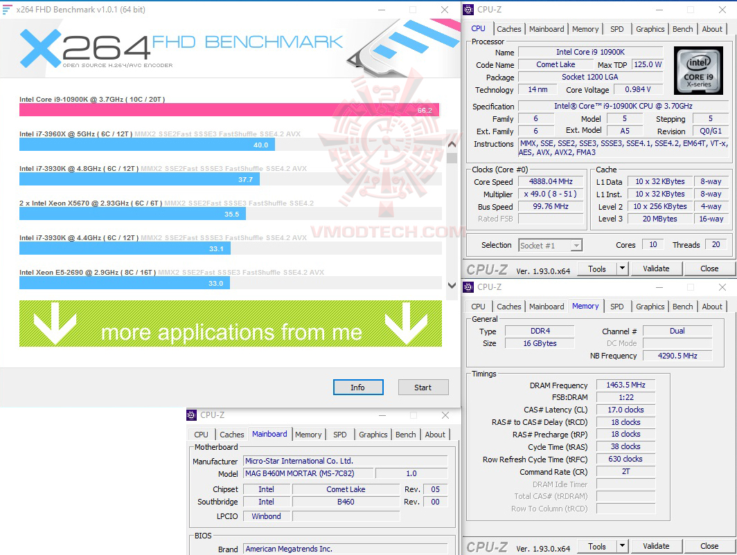 x264 MSI MAG B460M MORTAR REVIEW