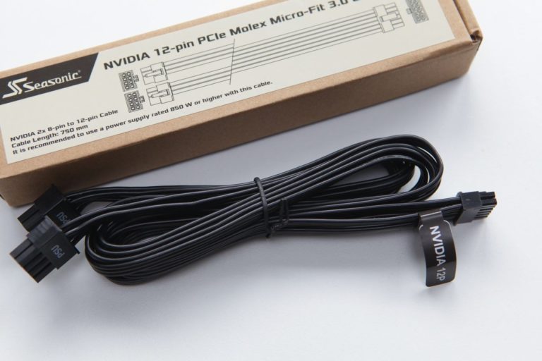 seasonic nvidia 12 pin power cable 1 768x512 พบข้อมูลการ์ดจอ NVIDIA RTX 30 Series สถาปัตย์ Ampere รุ่นใหม่ล่าสุดต้องการสายไฟเลี้ยง 12พินในการใช้งาน