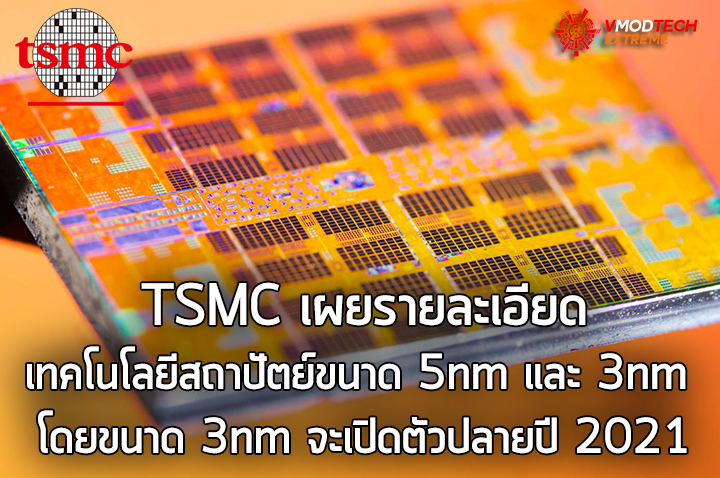 TSMC เผยรายละเอียดเทคโนโลยีสถาปัตย์ขนาด 5nm และ 3nm โดยขนาด 3nm จะเปิดตัวปลายปี 2021