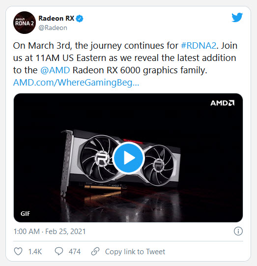 2021 02 25 13 54 20 AMD เตรียมเปิดตัวการ์ดจอ AMD Radeon RX 6700 XT ในวันที่ 3 มีนาคมที่จะถึงนี้ 