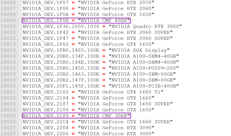 nvidia crypto mining processors 768x453 พบข้อมูล CMP ของทาง Nvidia ที่เป็นชุดประมวลผลขุด Crypto ทั้งสองรุ่น 30HX และ 40HX จะใช้สถาปัตย์ Turing รุ่นเก่า