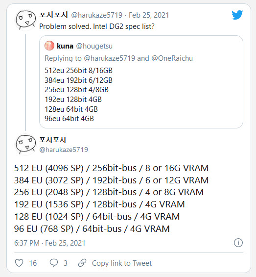 2021 02 28 10 21 56 ลือ!! การ์ดจอ Intel Xe HPG รุ่นเกมส์มิ่งรุ่นแรกจากทาง Intel มีจำนวนคอร์ Shading Units 4096คอร์กันเลยทีเดียว