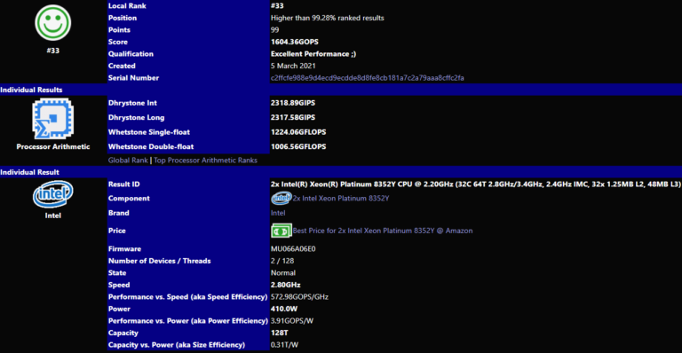 intelr xeonr platinum 8352y cpu 220ghz 768x398 พบข้อมูลซีพียู Intel Ice Lake SP ตระกูล Xeon Scalable รุ่นที่ 3 