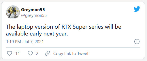 2021 07 08 12 10 51 หลุด Nvidia เตรียมเปิดตัวการ์ดจอ NVIDIA GeForce RTX 30 SUPER ในแล็ปท็อปในช่วงต้นปีหน้า 