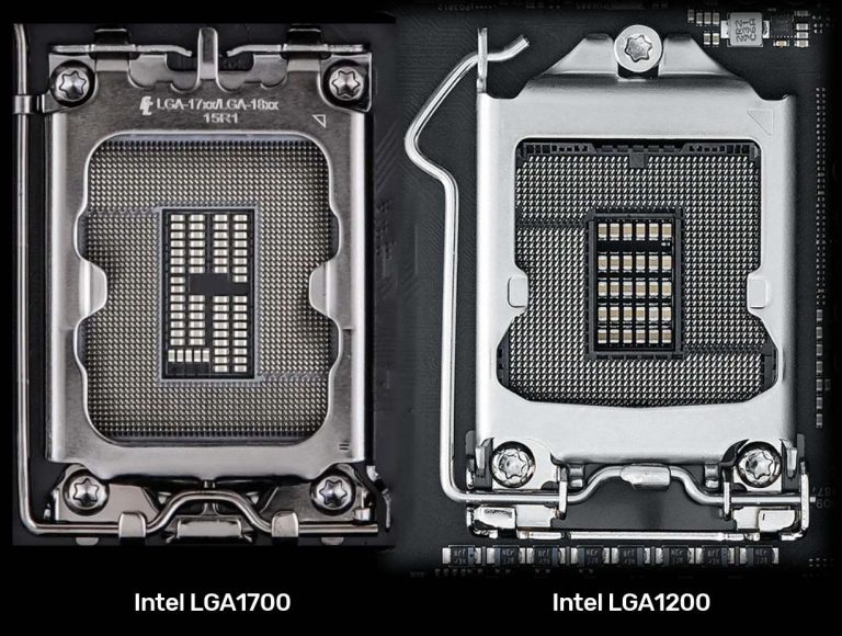 intel lga1700 vs lga1200 1 768x580 หลุดภาพซ็อกเก็ต LGA1700 socket รุ่นใหม่ล่าสุดที่ใช้งานในซีพียู Alder Lake และ Raptor Lake ที่กำลังจะเปิดตัวในเร็วๆ นี้ 