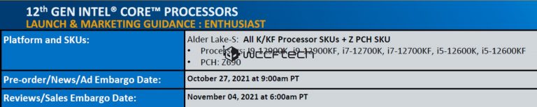 intel alder lake embargo 768x154 อินเทลเตรียมเปิดตัวซีพียู Intel Alder Lake รุ่นใหม่ล่าสุดเปิดสั่งจองวันที่ 27 ตุลาคมนี้และวางจำหน่าย 4พ.ย.ที่จะถึงนี้ 