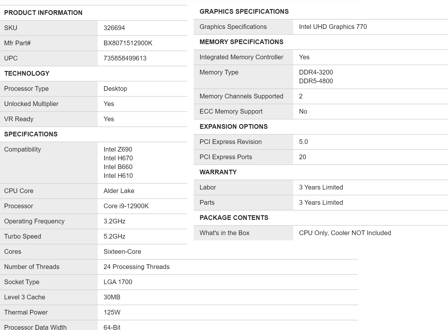 intel core i9 12900k specifications เผยราคา Intel Core i9 12900K วางจำหน่ายอยู่ที่ 669.99 USD หรือประมาณ 22,XXXบาทไทยโดยทาง MicroCenter