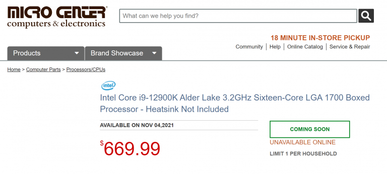 intel core i9 12900k specs 768x346 เผยราคา Intel Core i9 12900K วางจำหน่ายอยู่ที่ 669.99 USD หรือประมาณ 22,XXXบาทไทยโดยทาง MicroCenter