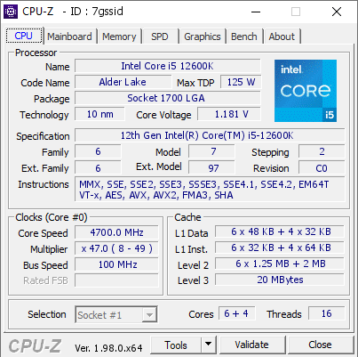 12600k หลุดผลทดสอบ Intel Core i5 12600K แรงกว่ารุ่นเดิมมากถึง 50% ในการทดสอบ Multi thread ในโปรแกรม CPU Z