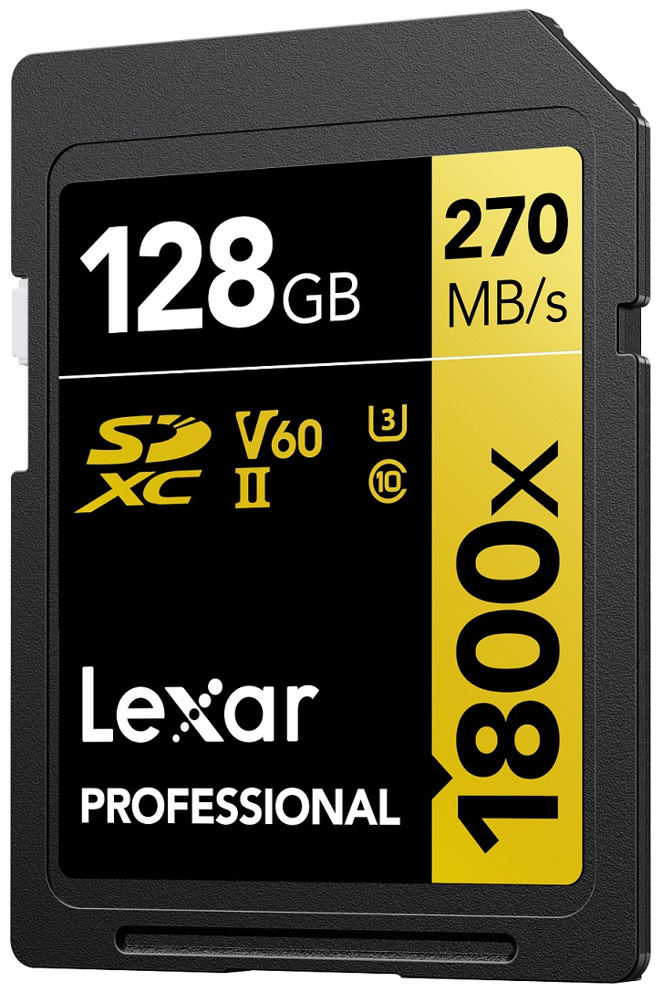 lexar sd1800x 128gb Lexar เปิดตัวการ์ดหน่วยความจำระดับมืออาชีพ Lexar Professional 1800x SDXC™ UHS II GOLD Series