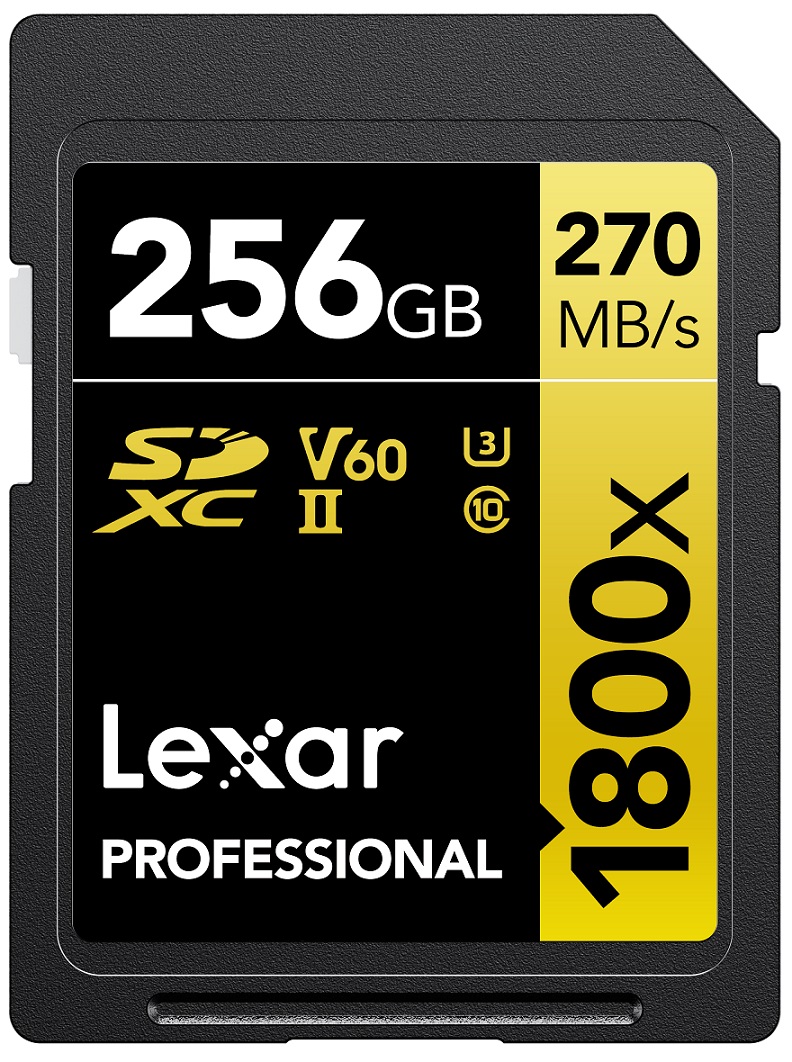 lexar sd1800x 256gb Lexar เปิดตัวการ์ดหน่วยความจำระดับมืออาชีพ Lexar Professional 1800x SDXC™ UHS II GOLD Series