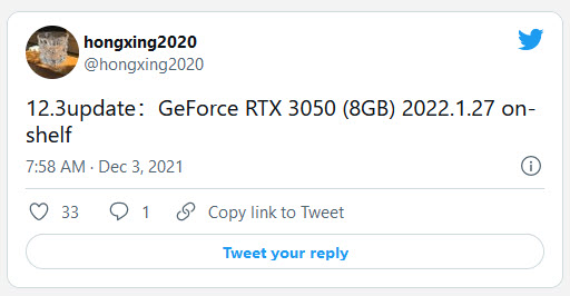 2021 12 03 21 58 28 ลือ!! การ์ดจอ NVIDIA GeForce RTX 3050 8GB คาดเตรียมเปิดตัว 27 มกราคมปีหน้าที่จะถึงนี้