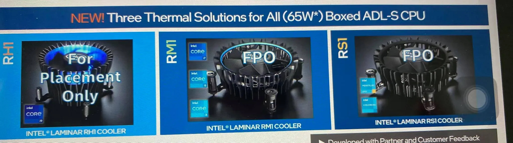 intel alder lake coolers หลุดภาพฮีตซิงค์ Intel Laminar RH1 cooler ใช้งานจริงรุ่นใหม่ล่าสุดที่ใช้กับซีพียู Alder Lake S รุ่น 65W คาดเตรียมเปิดตัวเร็วๆ นี้ 