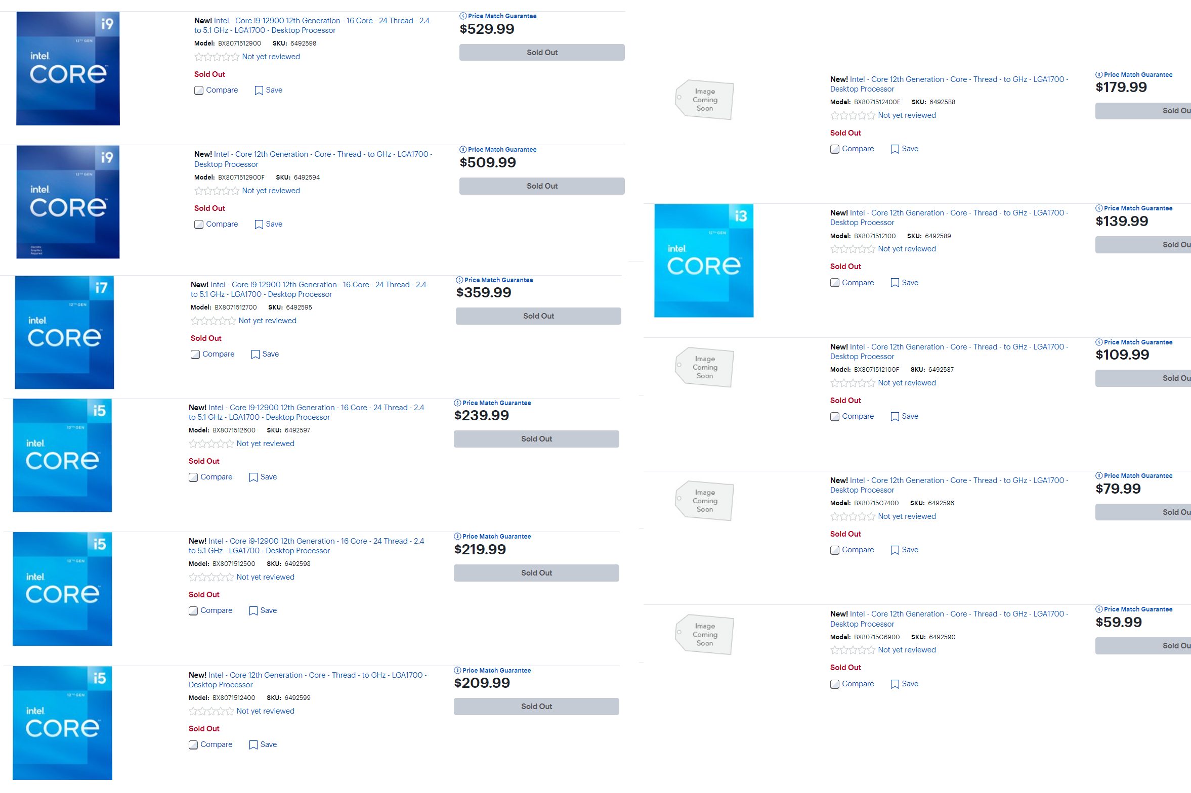 bestbuy alder lake pricing หลุดข้อมูลราคา Intel Core i9 12900 รุ่น Non K ราคาประมาณ 510   530 USD หรือประมาณ 17,XXXบาทไทย รุ่นเล็กสุด i3 12100 ราคาประมาณ 110   140 USD หรือประมาณ 4,6XXบาทไทย คาดพร้อมวางจำหน่ายวันที่ 5 มกราคมที่จะถึงนี้ 