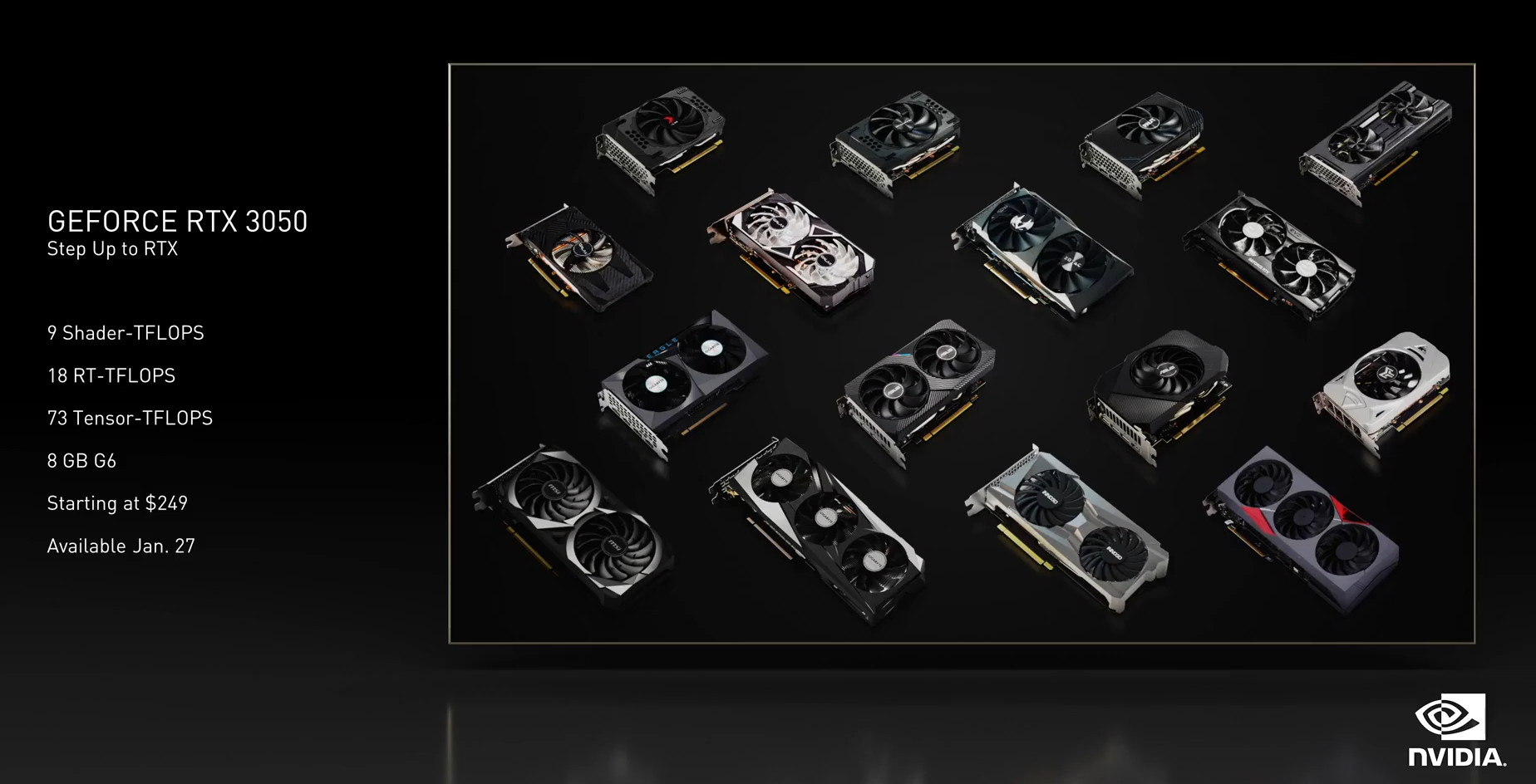 nvidia rtx 3050 designs NVIDIA ประกาศเปิดตัว Nvidia GeForce RTX 3090Ti รุ่นใหญ่ตัวท็อปและ RTX 3050 รุ่นเล็กเน้นประหยัดราคา 8,XXXบาทพร้อมวางจำหน่ายเร็วๆ นี้