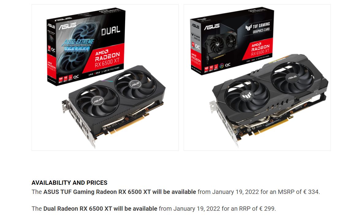 asus rx6500xt หลุดราคาการ์ดจอ AMD Radeon RX 6500 XT รุ่นใหม่ล่าสุดวางจำหน่ายราคา 299ยูโรหรือประมาณ 11,XXXบาทไทย 