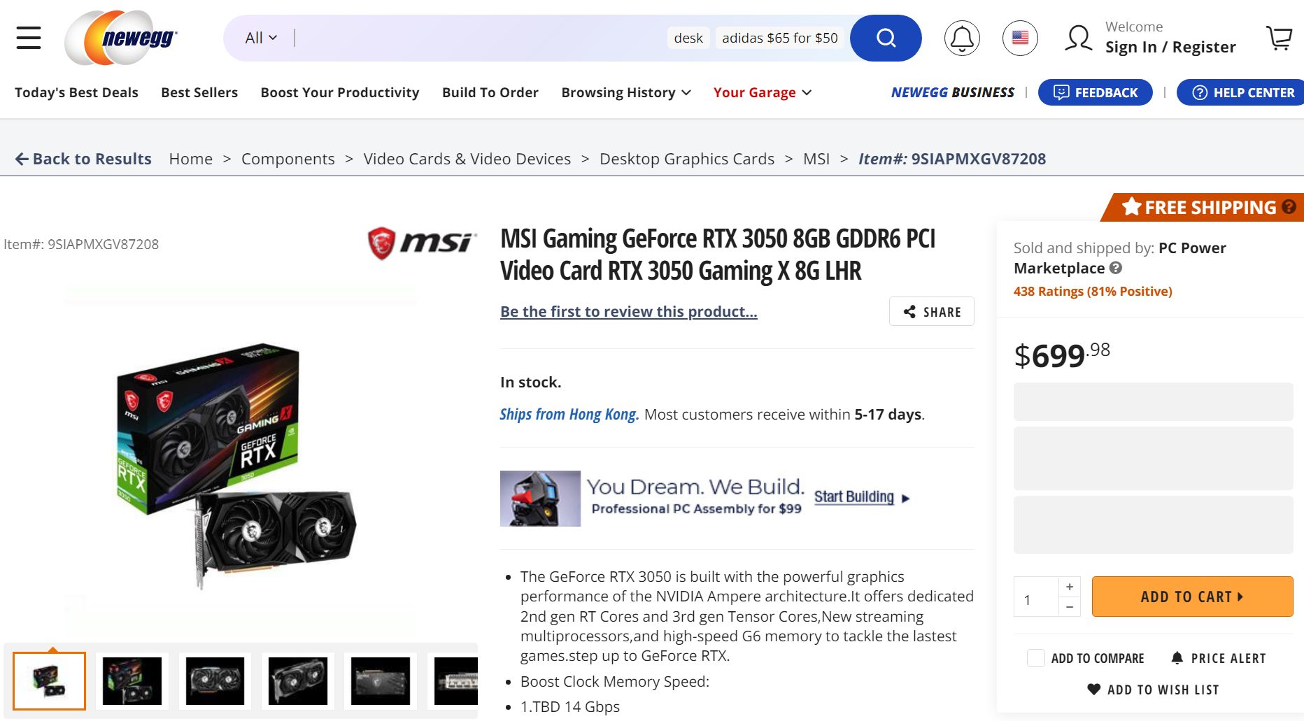 msi rtx3050 หลุดราคาการ์ดจอ NVIDIA GeForce RTX 3050 รุ่นใหม่ล่าสุดอยู่ที่ 453 USD หรือประมาณ 14,XXXบาทไทย 