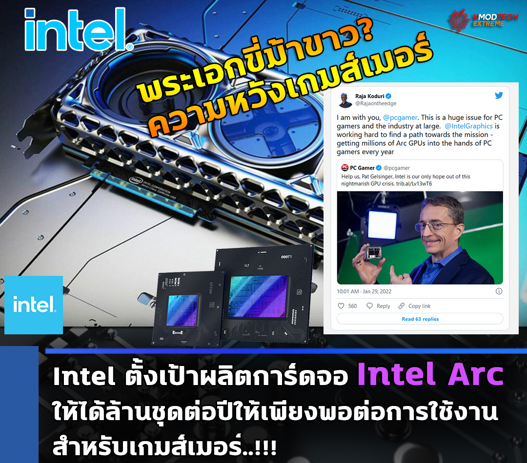 intel arc ship millions to pc gamers Intel เผยต้องการผลิตการ์ดจอ Intel ARC ให้ได้ล้านชุดต่อปีให้เพียงพอต่อการใช้งานสำหรับเกมส์เมอร์  