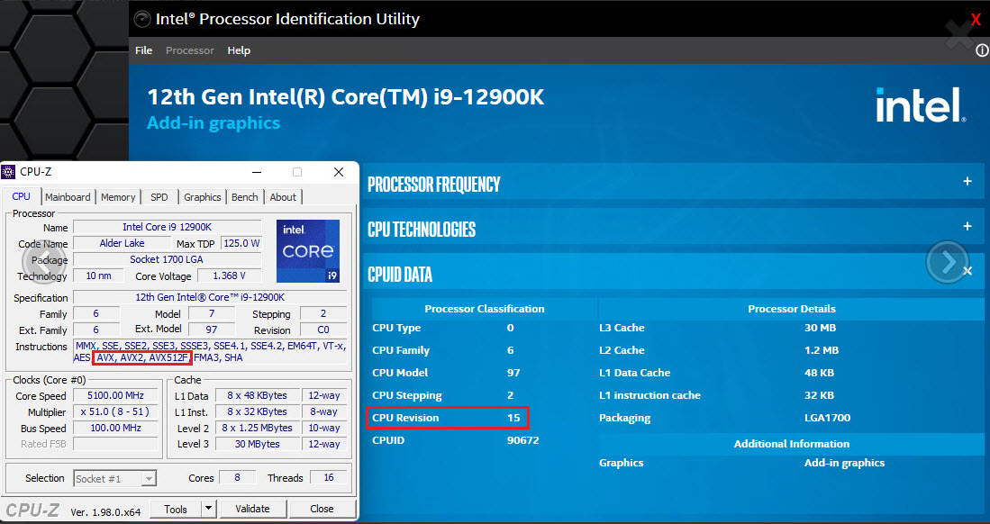 2022 02 03 0 39 32 MSI รองรับชุดคำสั่ง AVX 512 บางส่วนอีกครั้งในเมนบอร์ด MEG Z690 Unify X สำหรับซีพียู Intel Alder Lake S รุ่นใหม่