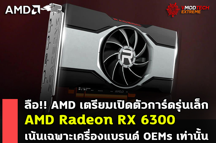 amd radeon rx 6300 oem ลือ!! AMD เตรียมเปิดตัวการ์ดรุ่นเล็ก Radeon RX 6300 ใช้งานเฉพาะเครื่องแบรนด์ OEMs เท่านั้น 