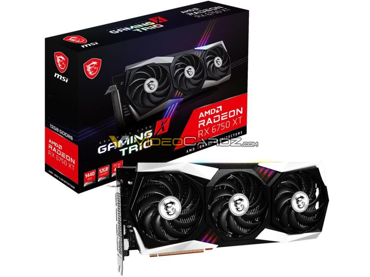 msi radeon rx 6750 xt 12gb gaming trio หลุดภาพการ์ดจอ AMD Radeon RX 6750XT และ RX 6650XT รุ่น Custom จากแบรนด์ดังต่างๆ อย่างไม่เป็นทางการ