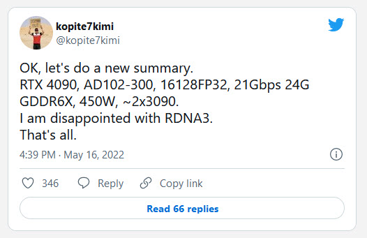 2022 05 16 23 19 52 ลือ!! การ์ดจอ NVIDIA GeForce RTX 4090 รุ่นใหม่ล่าสุดมาพร้อมคูด้าคอร์ 16128 CUDA cores กินไฟ 450W TDP แรงกว่า RTX 3090 มากถึงสองเท่า